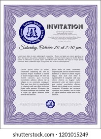  Violet Invitation. With quality background. Modern design. Detailed. 