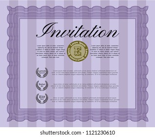 Violet Invitation. Retro design. Customizable, Easy to edit and change colors. Printer friendly. 