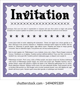 Violet Invitation. Sophisticated design. Easy to print. Detailed. 