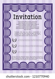 Violet Invitation. Superior design. With quality background. Customizable, Easy to edit and change colors. 