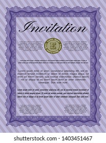 Violet Invitation. Superior design. With quality background. Customizable, Easy to edit and change colors. 