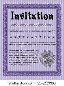 Violet Invitation template. Complex background. Customizable, Easy to edit and change colors. Superior design. 