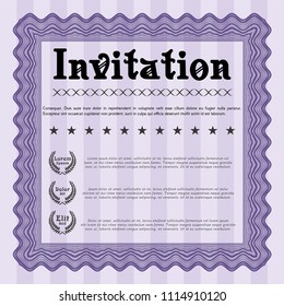  Violet Invitation Violet Invitation template. Easy to print. Lovely design. Detailed. template. Detailed. Easy to print. Money style design. 