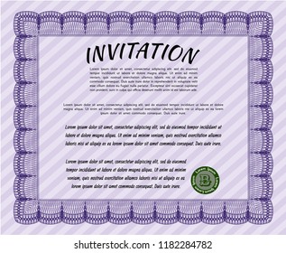 Violet Invitation template. Easy to print. Customizable, Easy to edit and change colors. Superior design. 