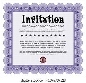 Violet Invitation template. Easy to print. Customizable, Easy to edit and change colors. Superior design. 