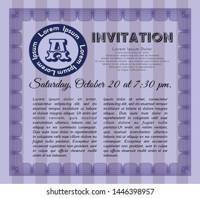 Violet Invitation template. Excellent design. Detailed. Printer friendly. 
