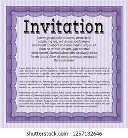 Violet Invitation template. Modern design. Vector illustration. With quality background. 