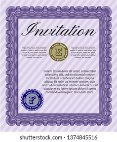 Violet Invitation template. Nice design. Vector illustration. With quality background. 