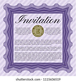                               Violet Invitation template. With quality background. Artistry design. Customizable, Easy to edit and change colors.     