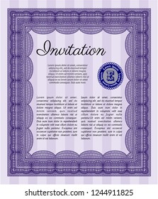 Violet Invitation template. Vector illustration. With quality background. Money design. 
