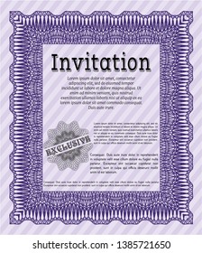 Violet Invitation. Vector illustration. With quality background. Elegant design. 