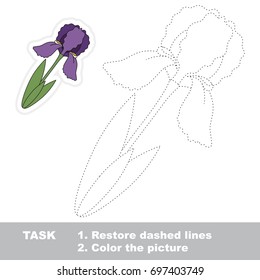 Violet Iris. Dot to dot educational game for kids.