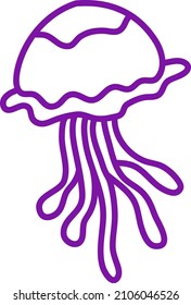Violet jellyfish, illustration, vector on a white background.