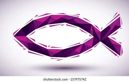 Violet Jesus geometric icon made in 3d modern style, best for use as symbol or design element.