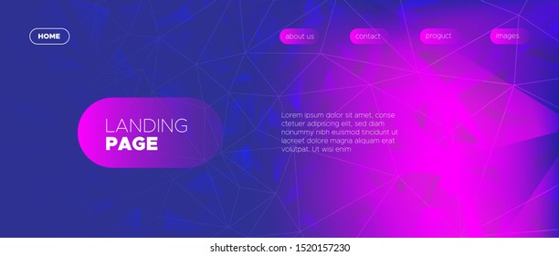 Violet Landing Page. Vector Polygonal Banner. Gradient Creative Geometry. Dynamic Minimal Poster. Landing Page. 3d Modern Polygon Background. Purple Geometric Shapes. Abstract Landing Page.