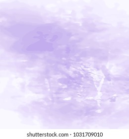 violet lavender watercolor marble structure pattern with white marks and scratches, vector illustration