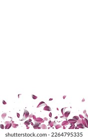 Violet Leaf Forest Vector White Background Design. Fly Solar Wallpaper. Lilac Foliage Wind Pattern. Leaves Nature Backdrop.
