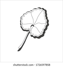 
Violet leaf isolated on a white background. Vector illustration. Violet leaf sticker. It can be used as an element of a flower arrangement.