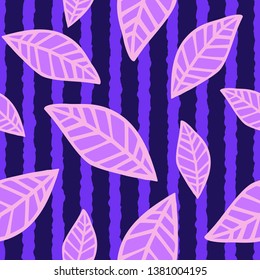 Violet leafs tile pattern, for textile or graphic design.