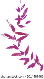 Violet leaves floral background. Hand painted watercolor illustration. Botanical wall art. Abstract Plant Art design for print, cover, wallpaper, Minimal and natural wall art. Vector illustration.