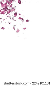 Violet Leaves Fresh Vector White Background Branch. Forest Solar Template. Forest Foliage Spring Border. Leaf Blur Pattern.