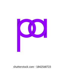 Violet letter pa logo on white background. Vector illustration.