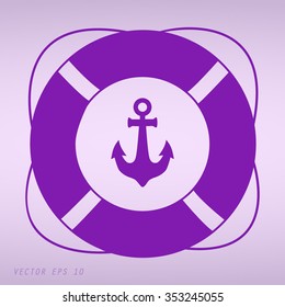 Violet Lifebuoy icon. Vector illustration