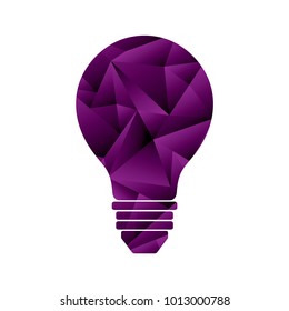 Violet Light bulb isolated on white background, Idea for graphic, Symbol, web design,EPS10