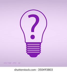 Violet Light bulb vector icon