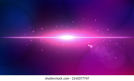 Violet Light Flare Background, Elegant Illuminated Light. Widescreen Vector Illustration