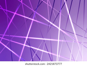 Violet light line modern decoration purple neon background. vector illustration.