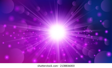 Violet Light Shining Background, Elegant Illuminated Light. Widescreen Vector Illustration