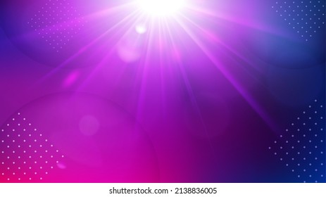 Violet Light Shining Background, Elegant Illuminated Light. Widescreen Vector Illustration