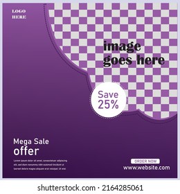 Violet and Light Violet Social Media Post Templet Flyer Bushrue 