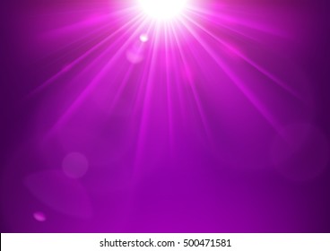 Violet lights shining with lens flare Vector Illustration