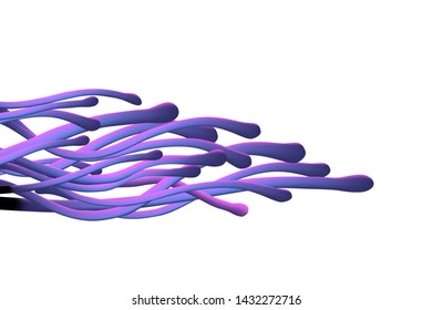 Violet lines flow isolated on white, abstract concept
