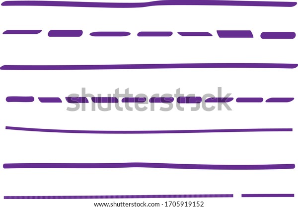 Violet\
lines hand drawn vector set isolated on white background.\
Collection of doodle lines, hand drawn template. Violet marker and\
grunge brush stroke lines, vector\
illustration