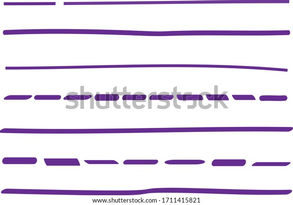 Violet
lines hand drawn vector set isolated on white background.
Collection of doodle lines, hand drawn template. Violet marker and
grunge brush stroke lines, vector
illustration