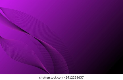 violet lines wave curve on smooth gradient abstract background