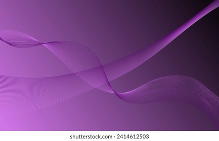 violet lines wave curve with smooth gradient abstract background