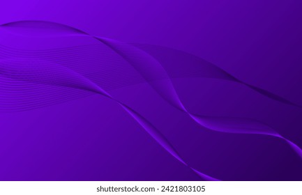 violet lines wave curves with gradient abstract background