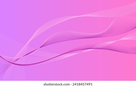 líneas violetas curvas de onda con fondo abstracto de gradiente suave
