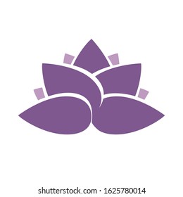 violet lotos flower vector logo