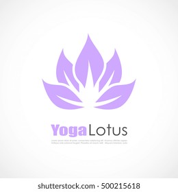 Violet lotus logo vector illustration isolated on white background