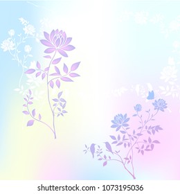 Violet Lotus purple on rainbow background.