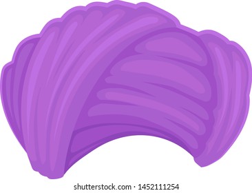 Violet low turban. Vector illustration on white background.