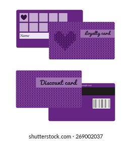 Violet loyalty and discount cards.