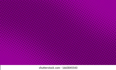 Violet and magenta pop art background in retro comic style with halftone polka dots design, vector illustration eps10