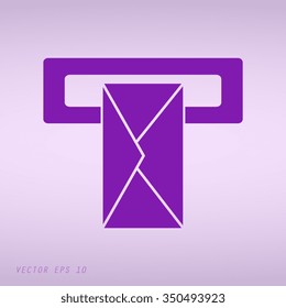 Violet Mail box icon. vector 