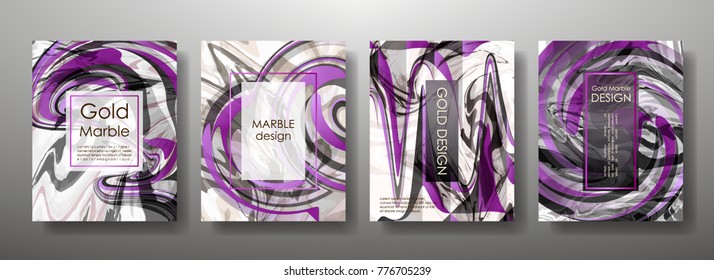 	
Violet marble template set,artistic covers design, colorful texture,realistic fluid backgrounds. Black, white Trendy pattern, graphic poster, watercolor geometric brochure, cards.Vector illustration